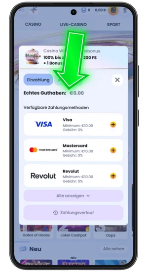 Ein Deposit machen